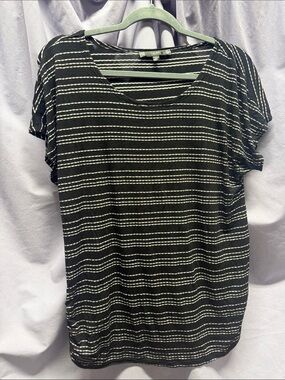 Women’s Black & White Striped Short Sleeve Top